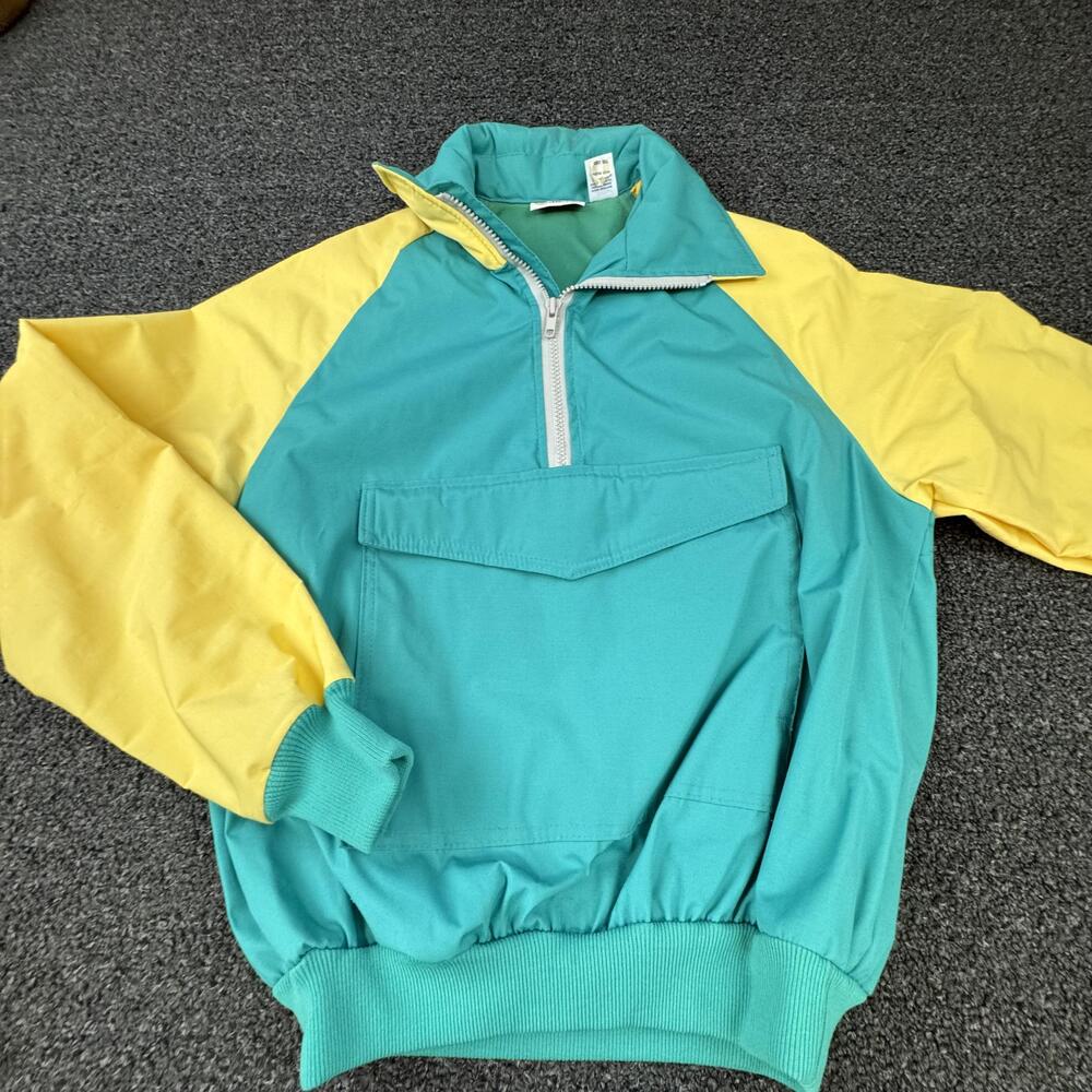 Vtg Cobblestones Windbreaker Jacket Womens S Multicolor 1/4 Zip Collared Pockets